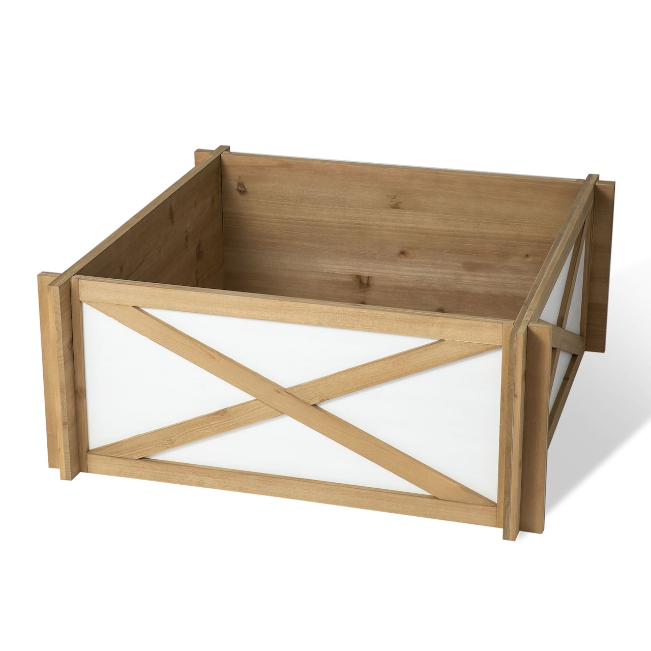 Glitzhome® Natural & White Wood Tree Collar